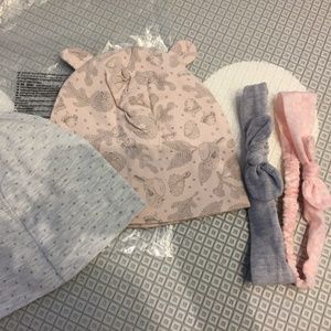 NWT Baby hats and GUC headbands